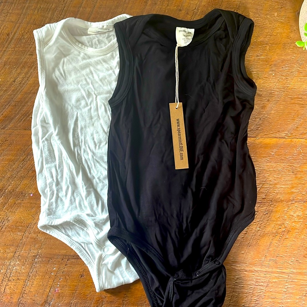 Two pack of spearmint love baby tank onesies